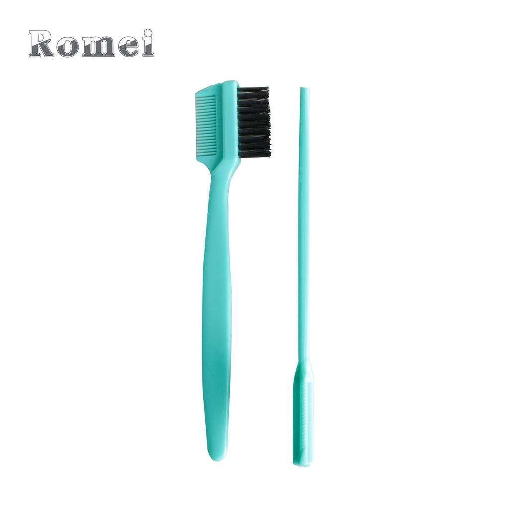 Black Plastic Eyelash Brush with Flocking Brush & Double-Ended Comb
