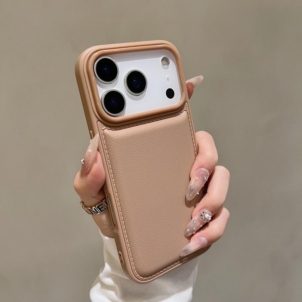 Luxury Drum Cortex Plain Phone Case For iPhone 11 12 13 14 15 16 17 Pro Max Plus 17 Air Shockproof Bumper Cases Cover