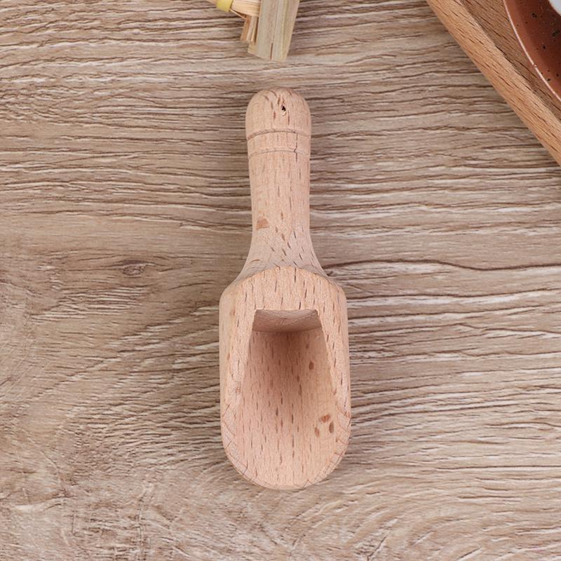 4Pcs Wooden Coffee Tea Scoops Mini Candy Bath Salt Spices Flavors Spoons