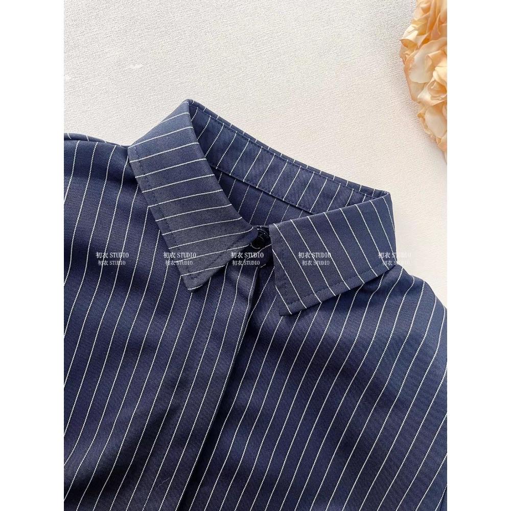 Rochie retro cu mânecă lungă și dungi, stil francez, cu temperament și talie subțire