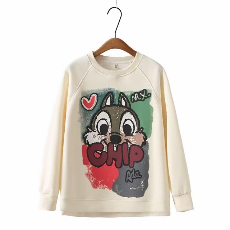 Cartoon Print Plus Size Slimming Pullover Hoodie for Women 2XL