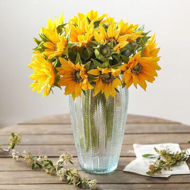 Vază mare din sticlă retro - Ornament de lux discret pentru sufragerie, Aranjament cu flori proaspete sau Cultură în apă