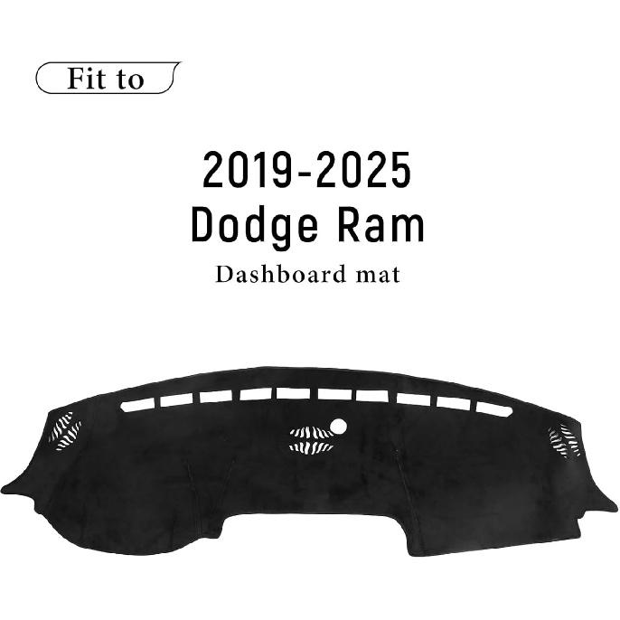 Flannel Dashboard Cover Dash Cover Mat Compatible with Dodge Ram 1500 2500 3500 -2024 2025 Accessories Center Console Dash Board Cover Protector