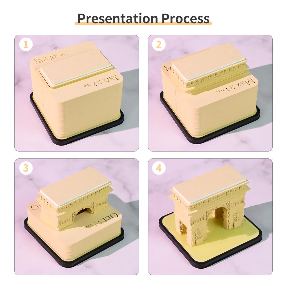 3D Tear-Off Memo Pad Arc De Triomphe Model Tourist Souvenir & Promotional Gift 3D Notes Memo Pad From Famous Landmark