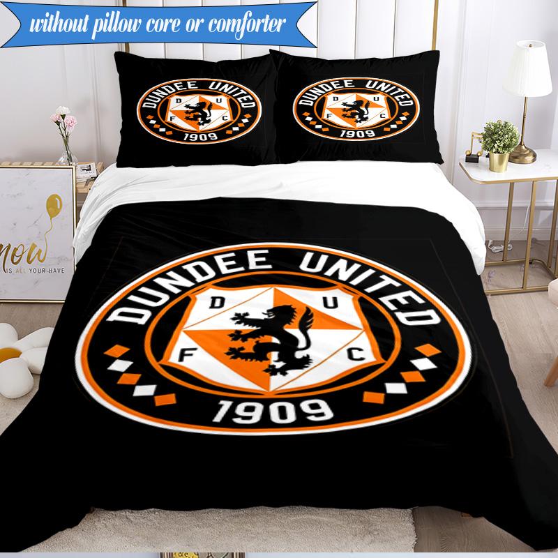 3PCS Dundee United Crest Printed Soft Bedding Set,Including 1pc Duvet Cover And 2pcs Pillowcases Perfect for Bedroom, Dormitory, Fan Gift