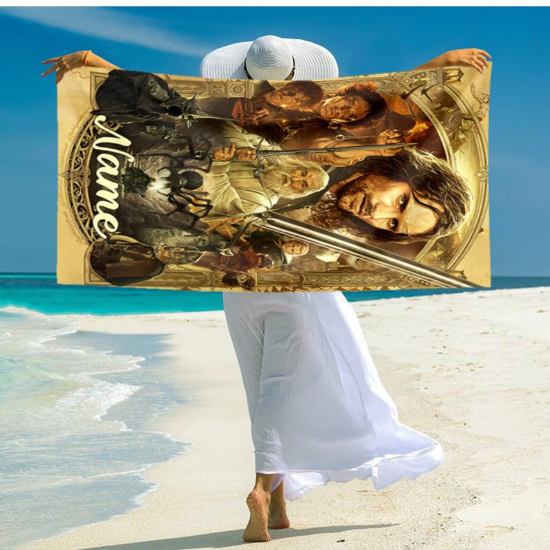 Personalized Customized Proof Beach Towel with The Fellowship of the Ring Pattern - Soft, Absorbent,quick-drying,perfect Swimming,camping&bathing