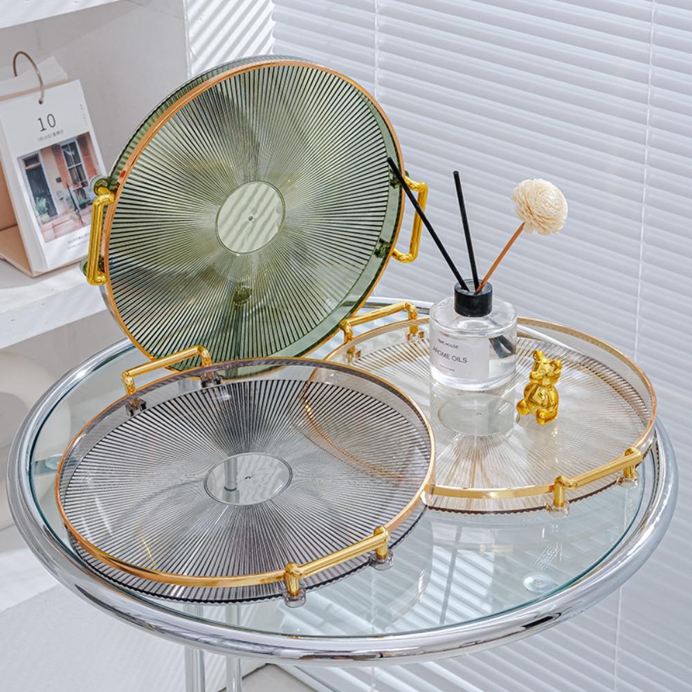 Removable Handle Tea Cup Storage Plate Plastic Aromatherapy Tray Living Room Fruit Tray  Snack