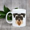 Sznaucer, Schnauzer -Mug With Photo and Inscription Geometric Dog Art-Dog