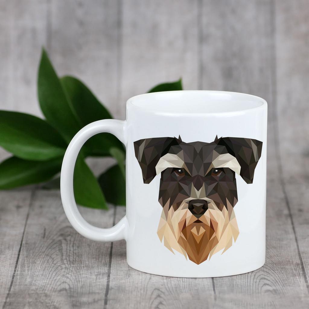 Sznaucer, Schnauzer -Mug With Photo and Inscription Geometric Dog Art-Dog