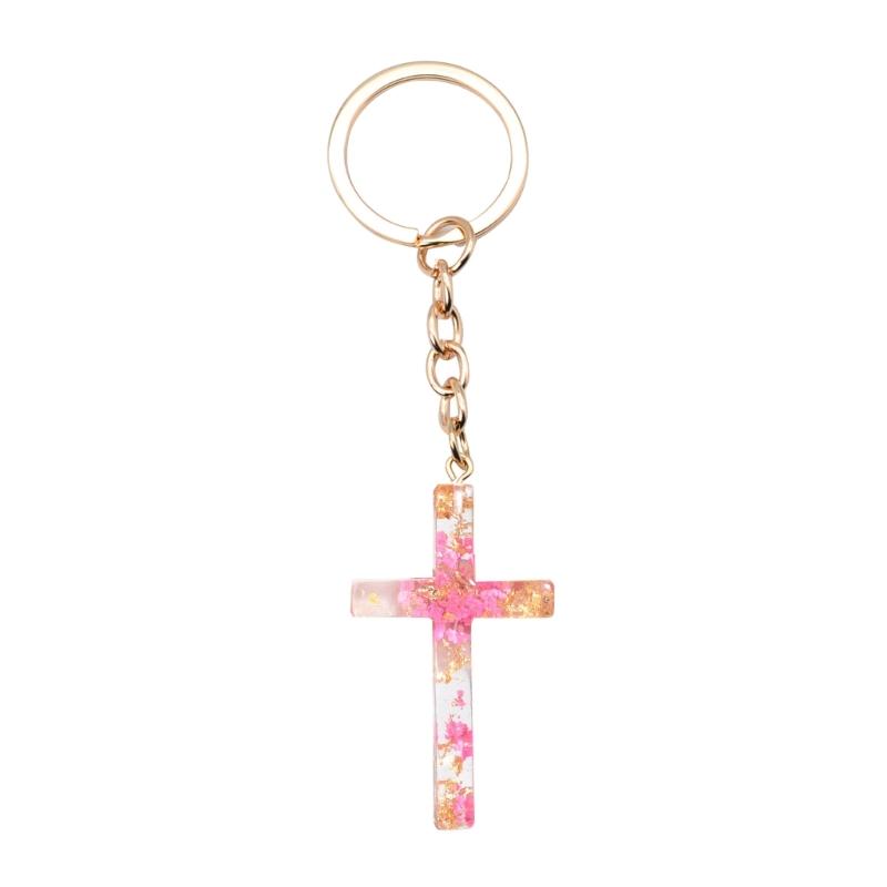 Christian Jewelry Cross Keychain Pendant for Women Bag Ornament DIY Popular Gift