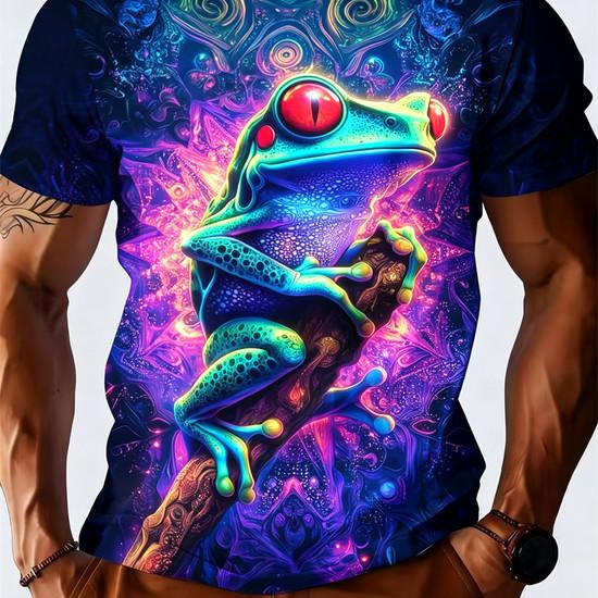 3D Printed Fashion Tree Frog Graphic T Shirt For Men Animal Pattern Tees Summer Casual Unisex Short Sleeve Tops Street T-Shirts