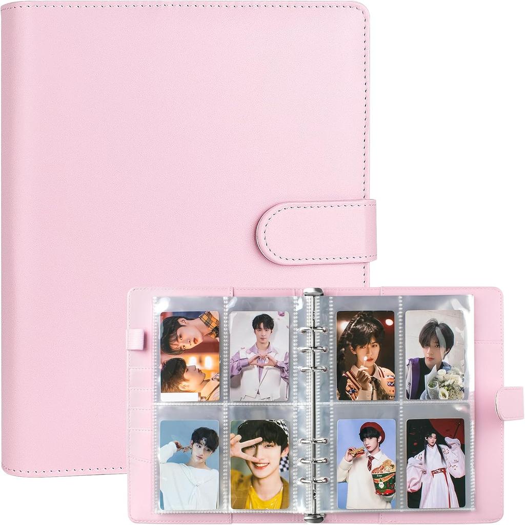 Large Capacity Storage Card Album Business Card Storage Book Pink Leather Card Bag
