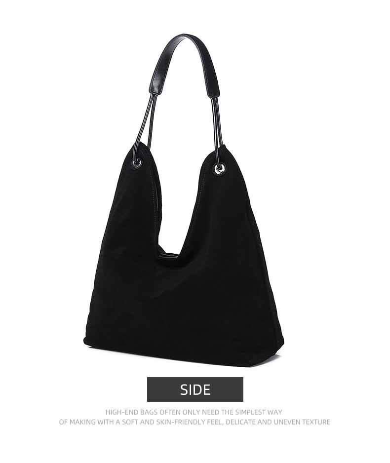 Женская матовая ретро-сумка-тоут Осень/Зима 2024 - Универсальная большая сумка через плечо чёрный