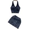 Cool Style Denim Women's Summer Hip Skirt Halter Spaghetti Straps
