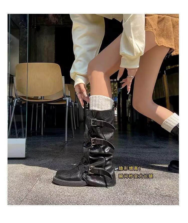 

Niche retro thick heel mid-height boots western cowboy stack boots fashion boots early autumn fashion boots French women s boots 40