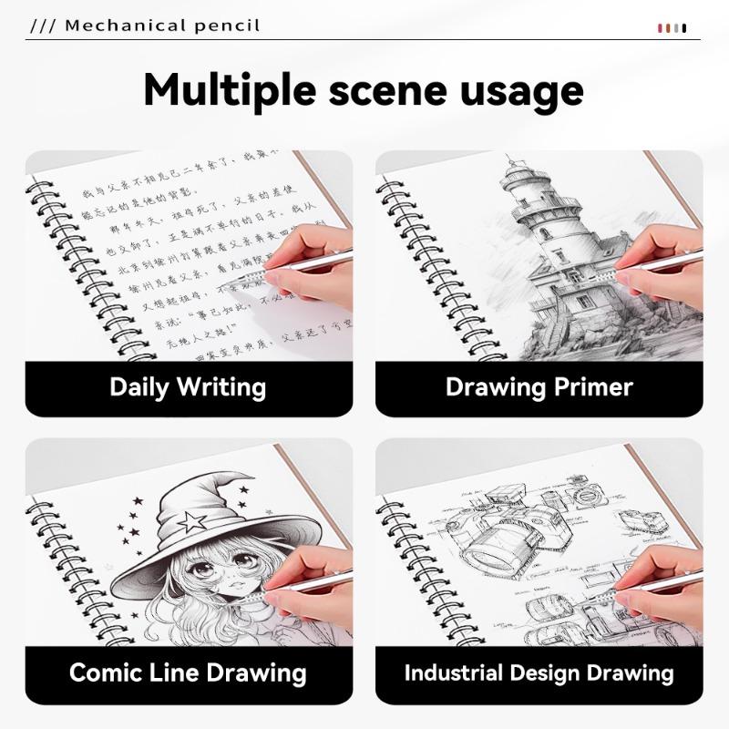 0,3/0,5/0,7 mm Różowe złoto Ołówek Profesjonalny Rysunek Artystyczny Pisanie Metalowe Automatyczne Ołówki Artykuły Papiernicze