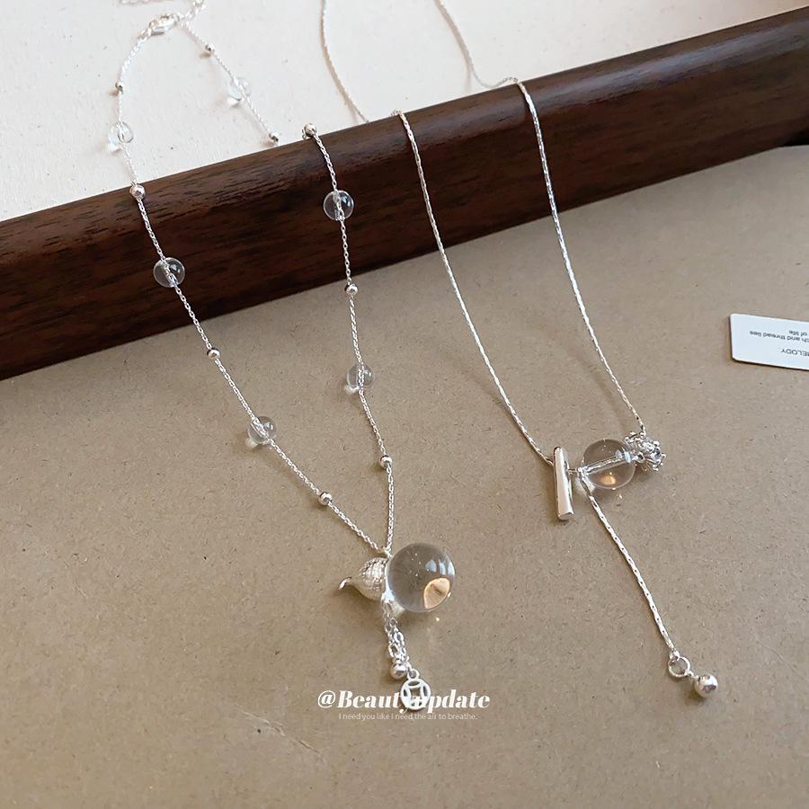 Premium Glass Bead Semi-Transparent Gourd Clavicle Necklace - Creative & Stylish