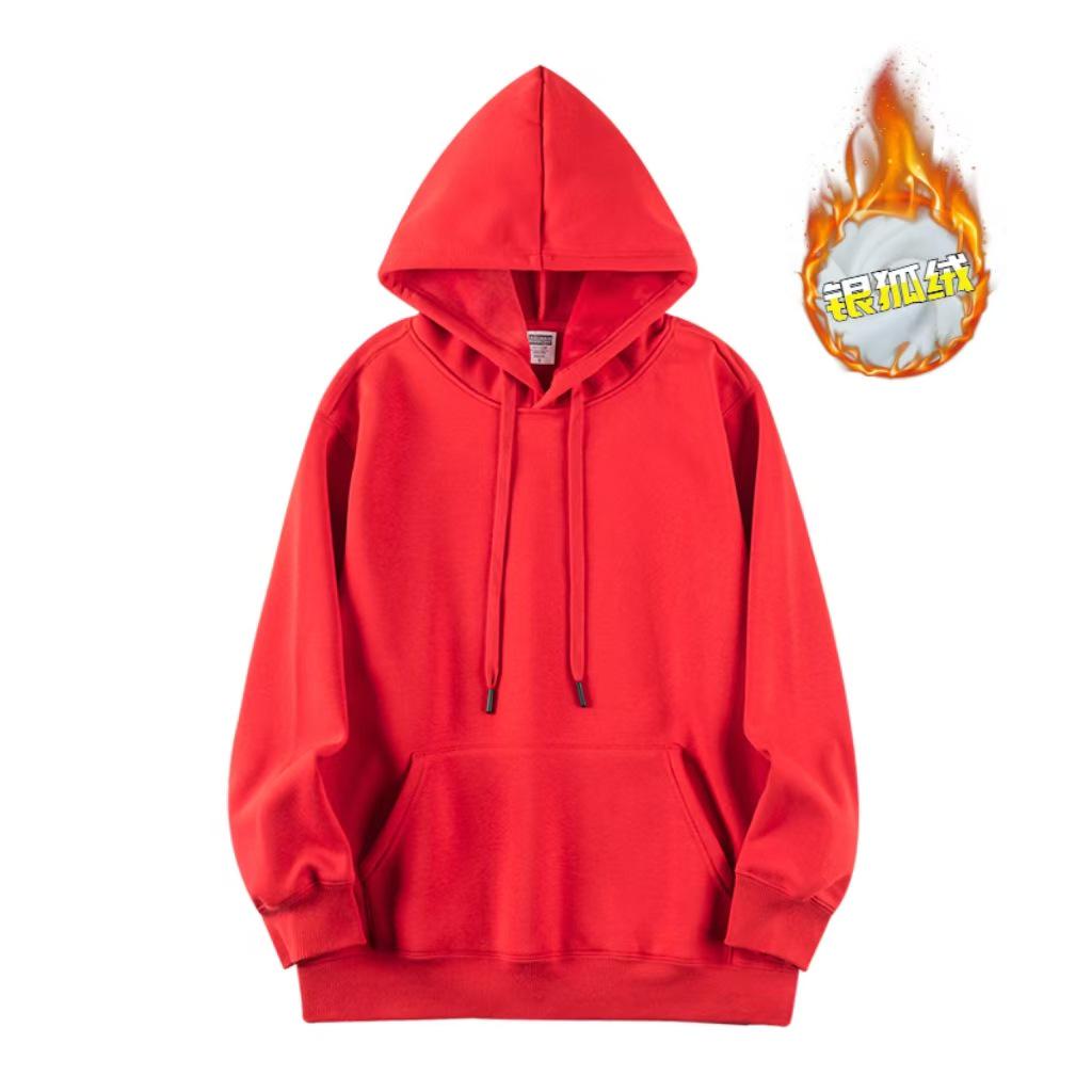 Unisex Retro Japanese Earth-Tone Fleece-Lined Heavyweight Hoodie