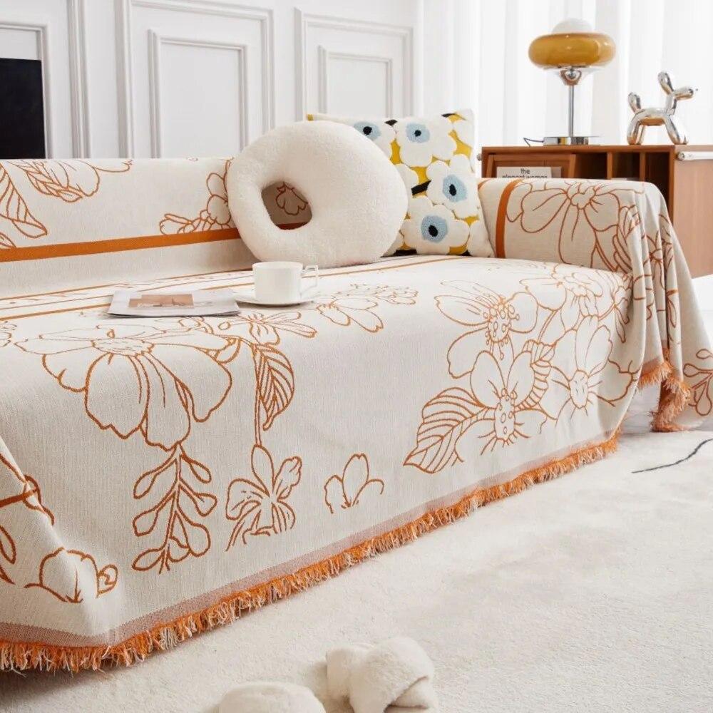 Flower Print Sofa Cover Blankets Outdoor Camping Picnic Large Blanket Leisure Beach Towel Travel Rug Sofa Mat