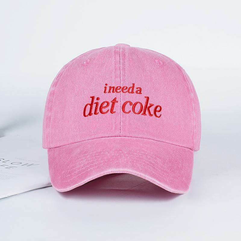 I Need A Diet Coke Embroidered Washed Baseball Cap Adjustable Unisex Sun Hat Perfect for Leisure Sports and Travel