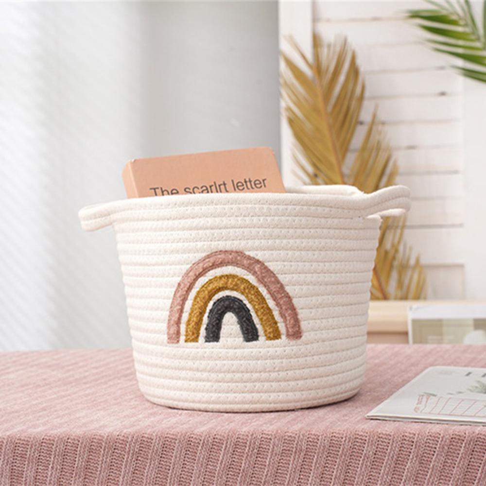 Desktop Sundries Organize Baskets Firm And Flexible Strong Bearing Capacity Cotton Thread Delicate Household Accessories White