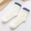 7 Pairs Solid Color Autumn Winter Coral Velvet Pink Socks Women Warm Thickened Sleep Floor Socks for Ladies