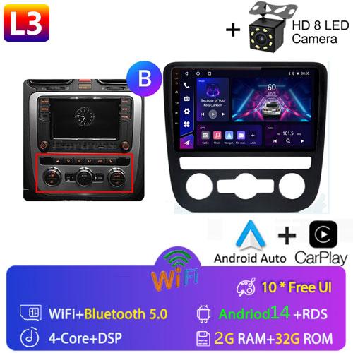 Fortress AI Voice Wireless CarPlay Android Auto Radio pentru Volkswagen Scirocco 2008-2013 4G Multimedia Auto GPS 2din radio auto