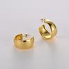 Premium Copper Plated 18K Real Gold Geometric Circle Earrings S925 Silver Needle Stud Earrings Niche Temperament Simple Earrings Women