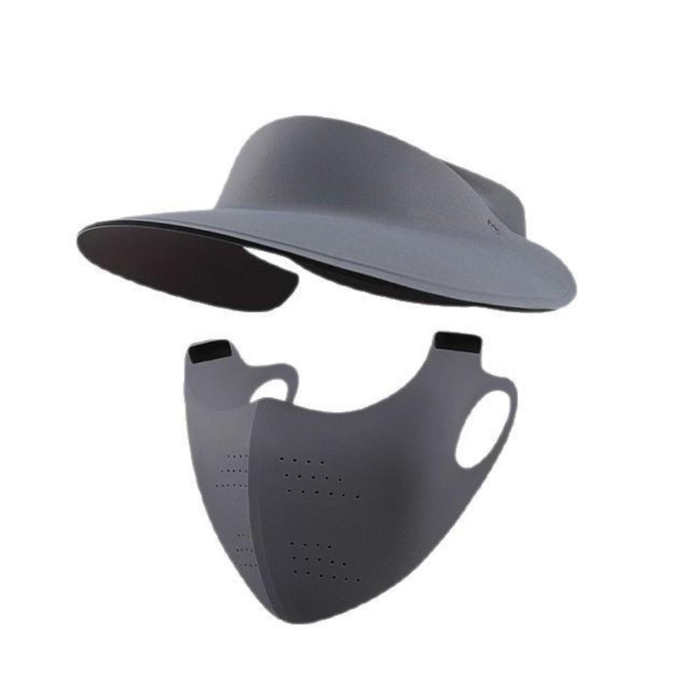 Ice Silk Material Full Face Cover UV Protection Sunscreen Hat Mask New Sun Cap and Mask  Summer Use