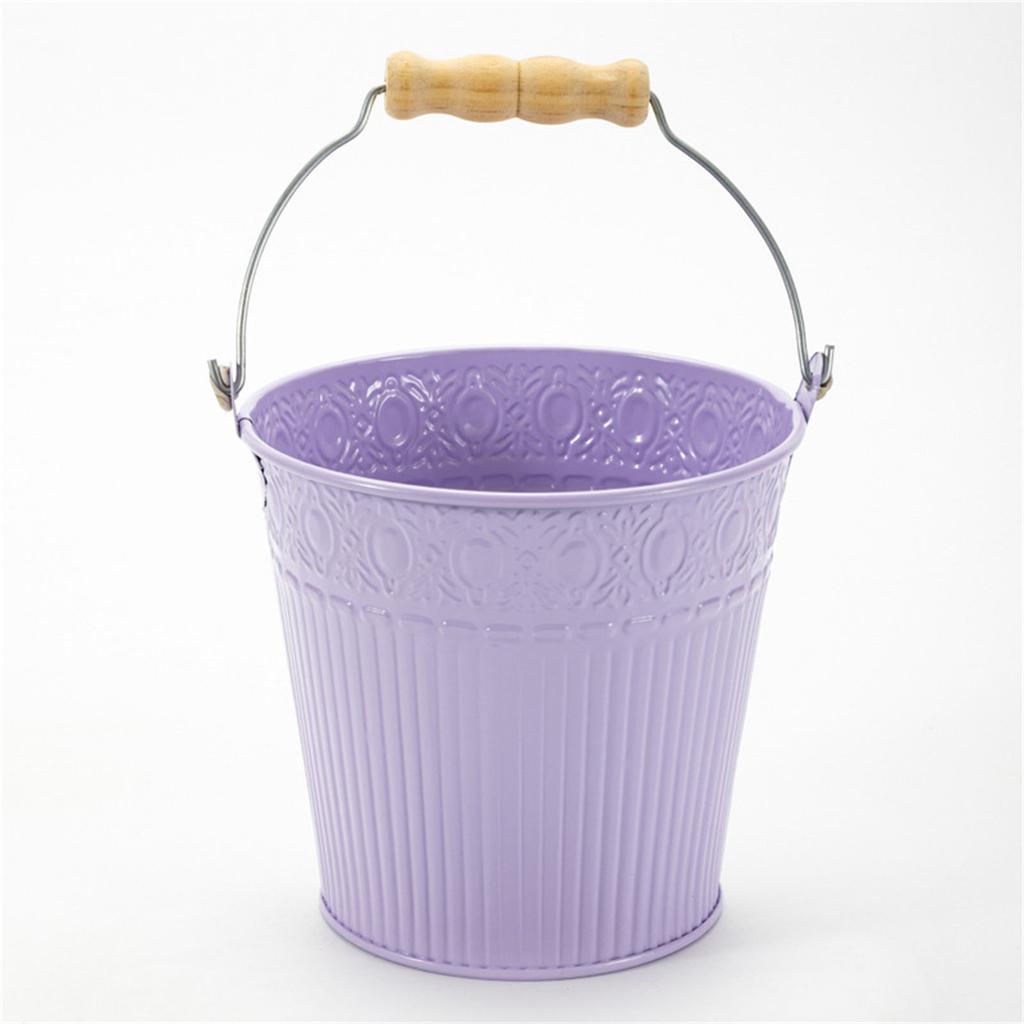 Flower Plant Pots with Handle Iron Potted Hanging Planter Outdoor Flowerpots Basket Bucket Vase Suitable for Food Snacks