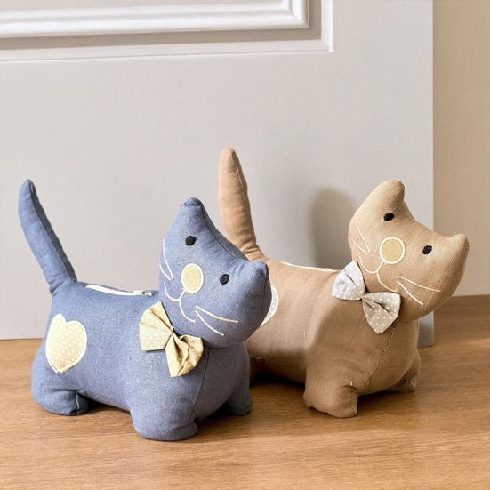 Stoff Katze Dekorativer Türstopper Cartoon Kätzchen Beschwert Innen Türstopper Winddicht Zuhause Büro Boden Stofftier Türstopper