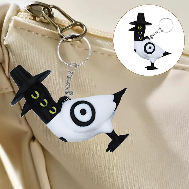 Kpop Demon Hunters Three Eyed Bird Magpie Keychain Pendant 3D Printed Anime Game Toy Doll Collection Animal Toy Bag Charm