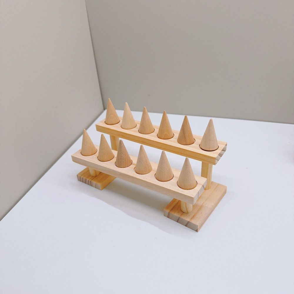 Multi-layer Wood Rings Display Holder Bracelets Necklace Ring Storage Rack  Bedroom