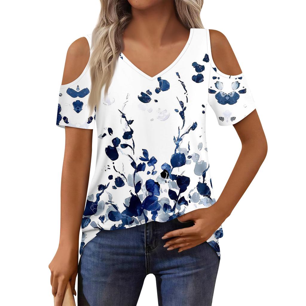 Women's T-Shirt Elegant Casual Shirt Printed Short Sleeve Summer Top Loose Fit