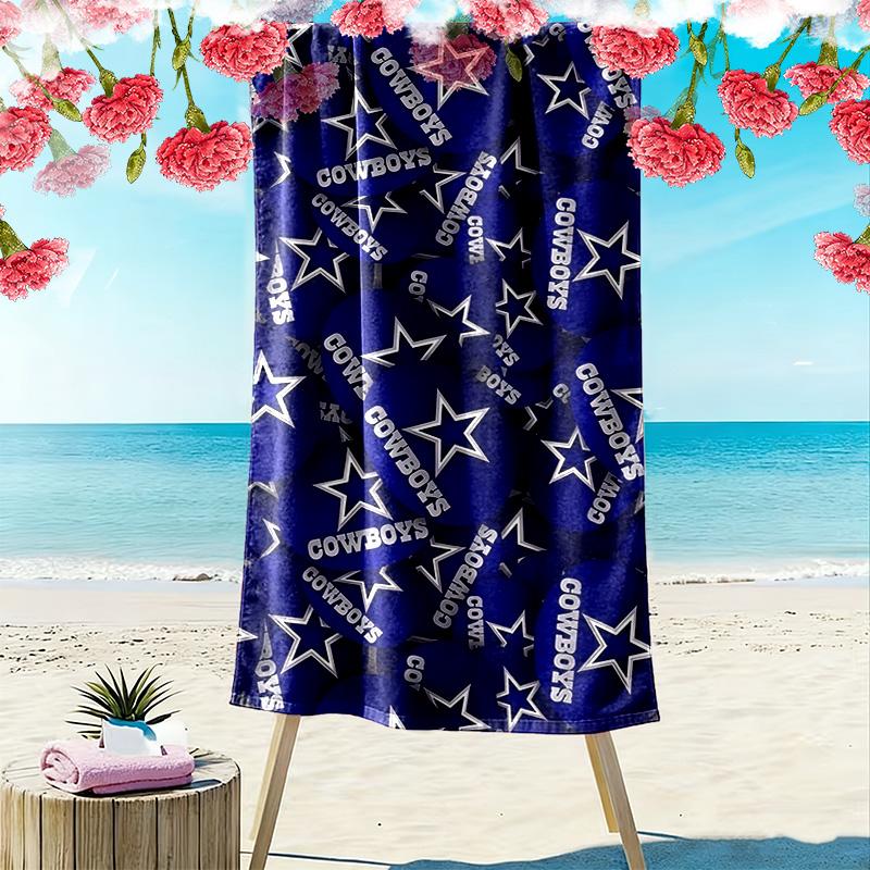 Dallas Cowboys Print Beach Towel, Large Soft Quick Dry Towel for Beach Camping Swimming