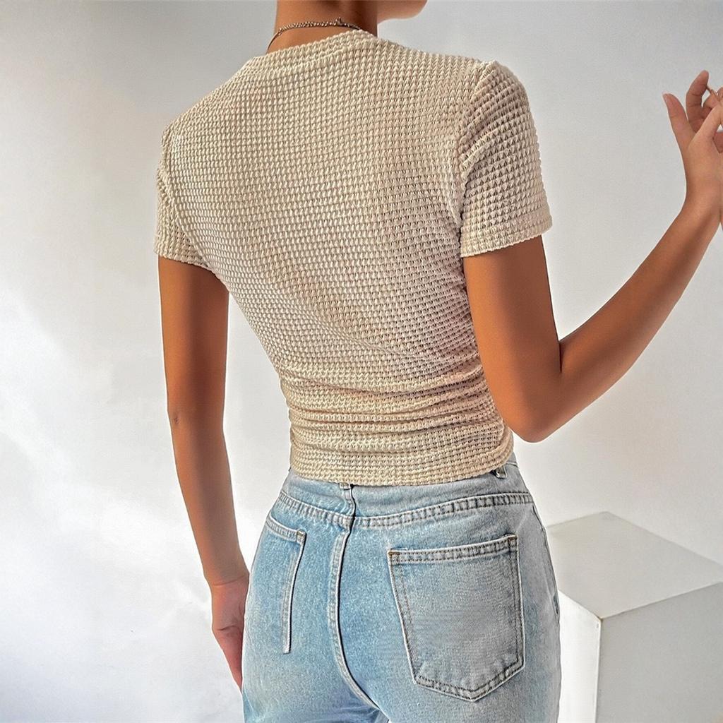 Women's Casual Round Neck Pullover Short-sleeved T-shirt Top