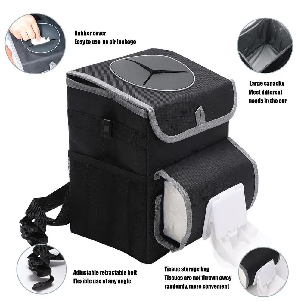 Leakproof Car Garbage Can Foldable Vehicle Waste Management Car Interior Accessories