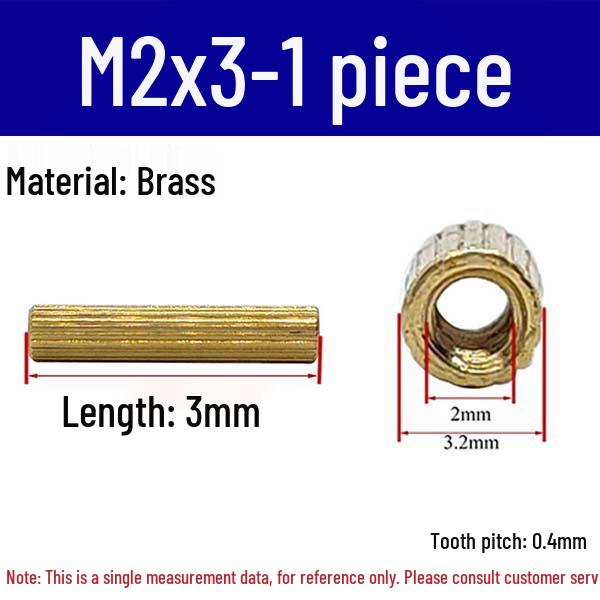 Brass M2 Round Double-Pass Knurled Copper Pillar Screw for Camera Security