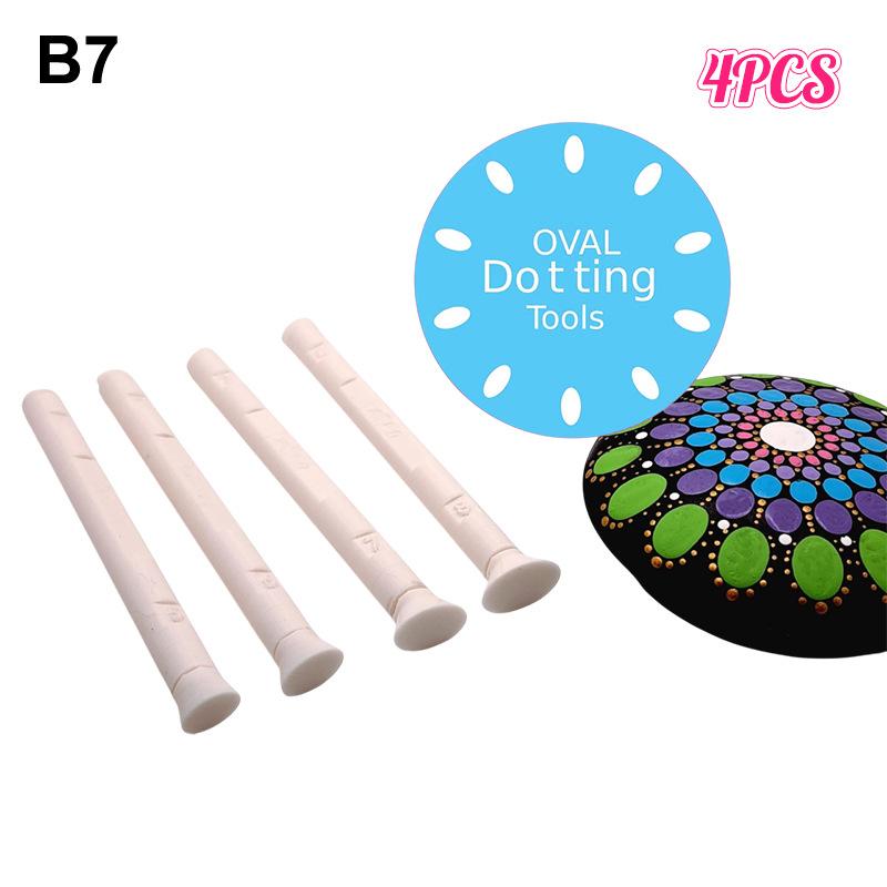 

4Pcs DIY Dotting Tool Set Graffiti Flower Butterfly Moon Pattern Floral Art Stamp Pen Dot Painting Embossing Craft Tools