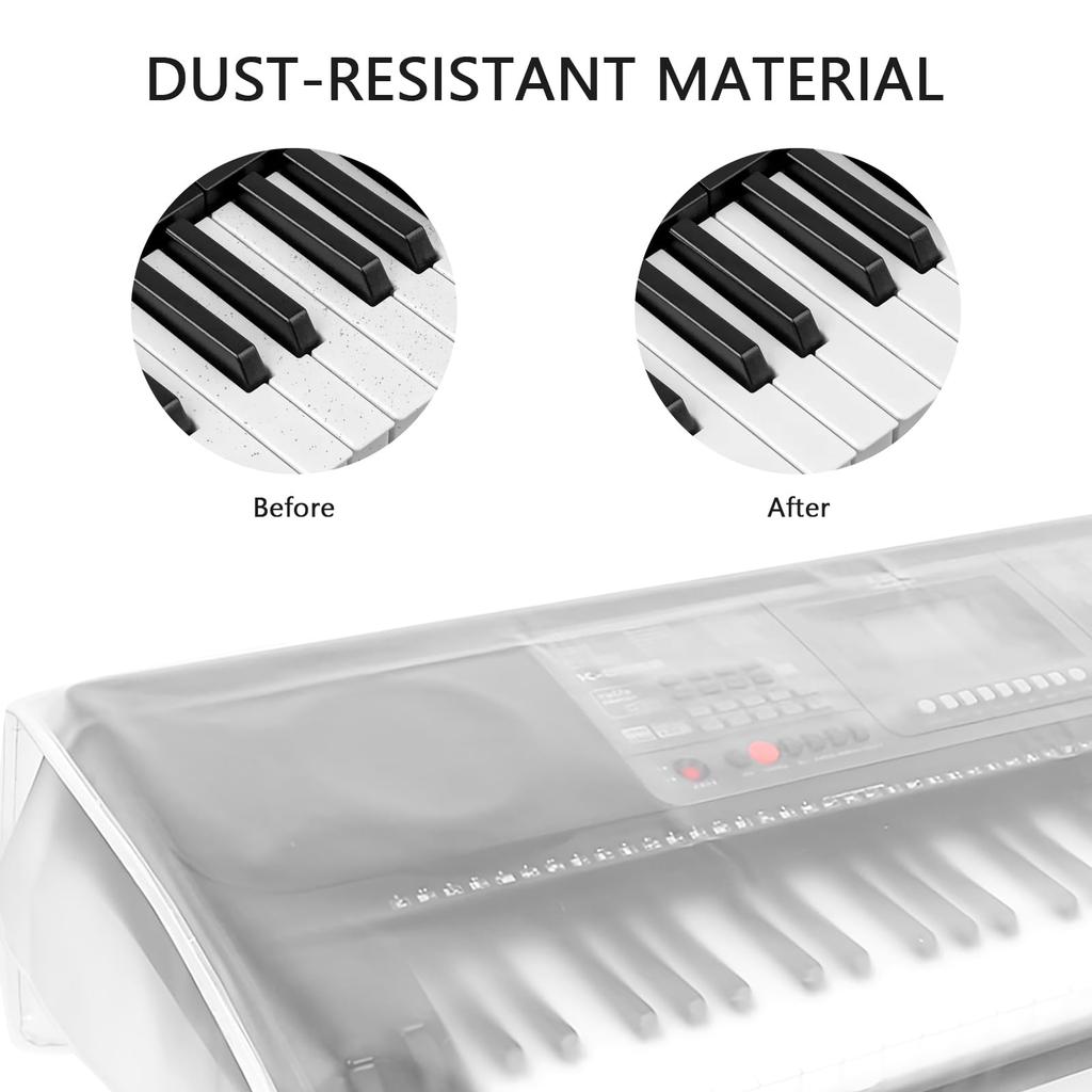 Musiin 88-Key Keyboard Electronic Piano Dust Cover - Matte Transparent Design for Protection