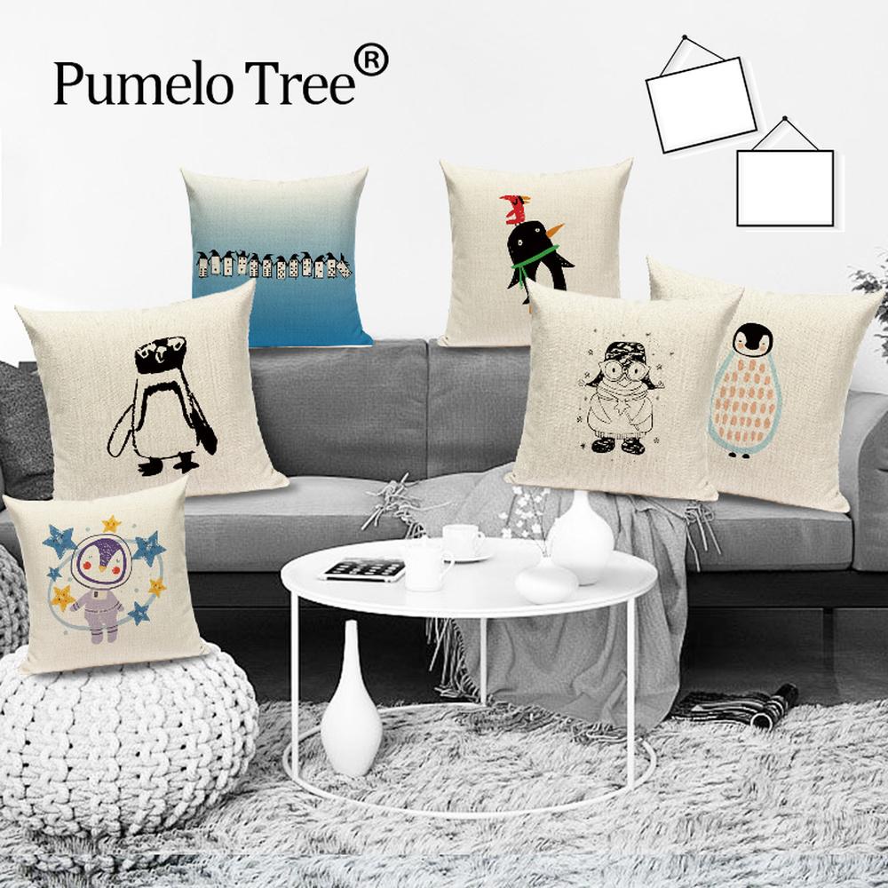 Satın alın Snowflakes Penguin Cushion Cover 45*45cm Snowman Sweetheart