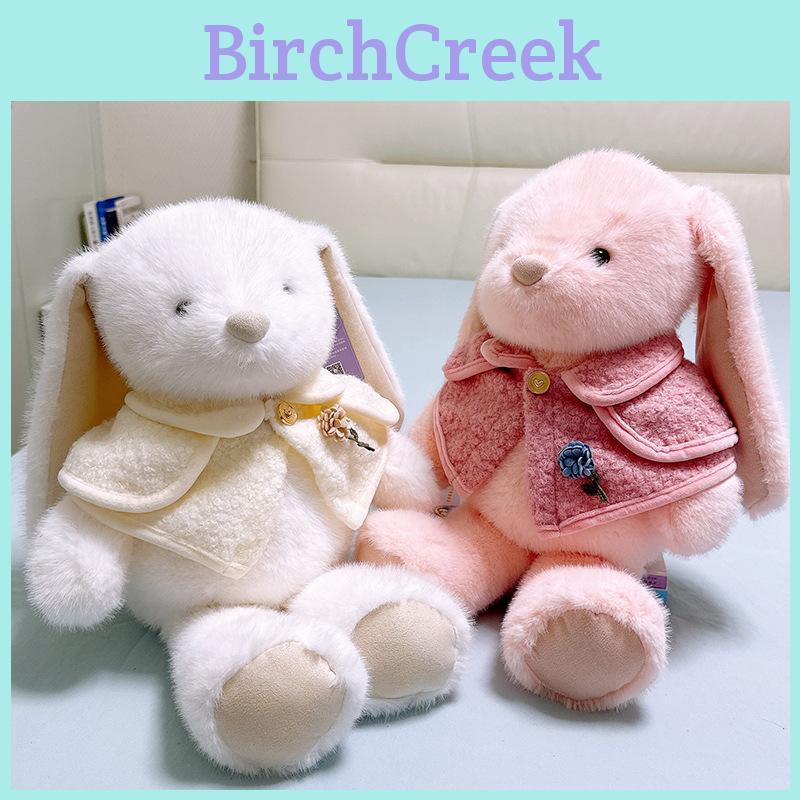 Plush Rabbit Stuffed Animal Sitters With Cloak And Flower Decor For Girls Gift And Home Decor