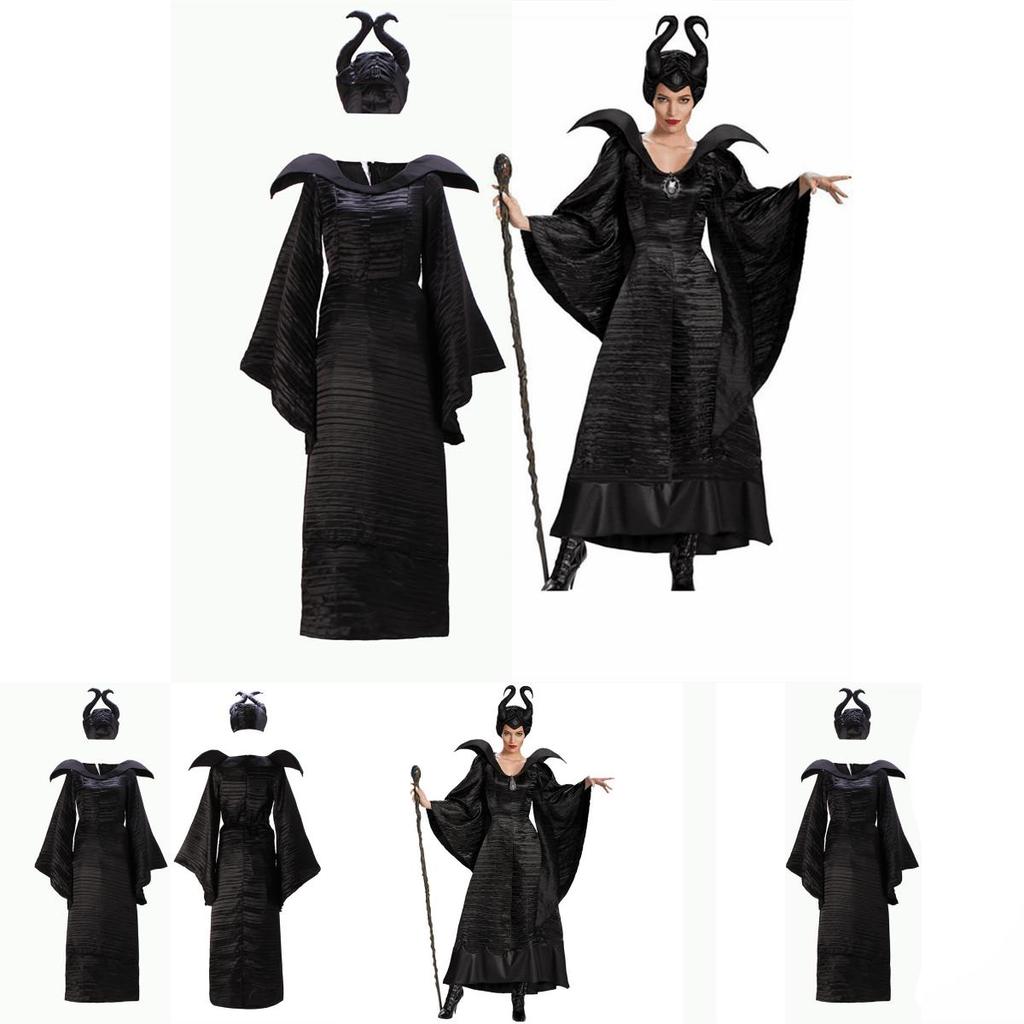 Elegant Adult Maleficent Evil Queen Cosplay Costume Outfit For Noble Ladies