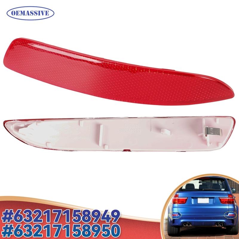 For BMW E70 X5 2007-2013 2x Red Rear Bumper Reflector Light Left Right Brake Tail Lamp Replacement Parts 63217158949 63217158950