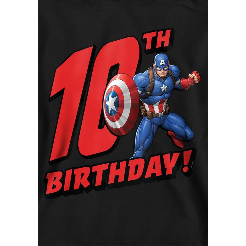 Captain America Childrens/Kids 10th Birthday Pull Over Hoodie