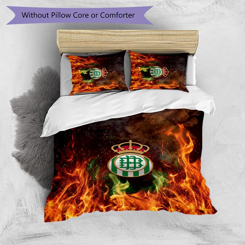 Set Lenzuola Stampato Calcio Real Betis 3 Pezzi, Comodo Set Copripiumino per Camera da Letto Amico della Pelle