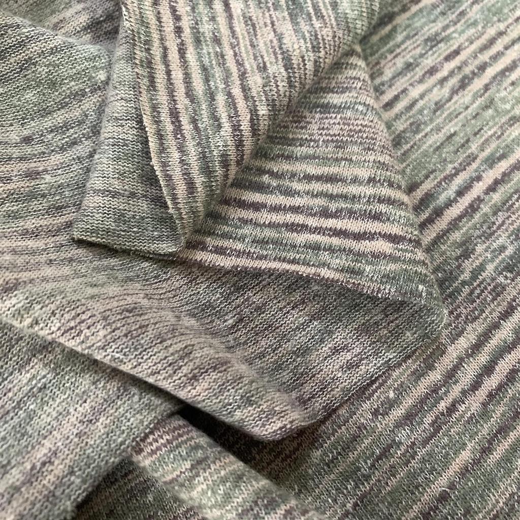 Knitted Jersey Cut Handmade Organic Hemp Blend Fabric, Multicolored, Cloth, Supplies, DIY, (200cm)