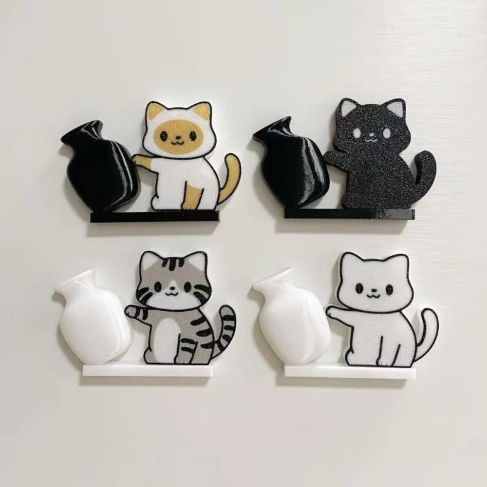 Magnetic Cat Hair Storage Memorial Box Acrylic Cat Refrigerator Sticker  for Home Decoration