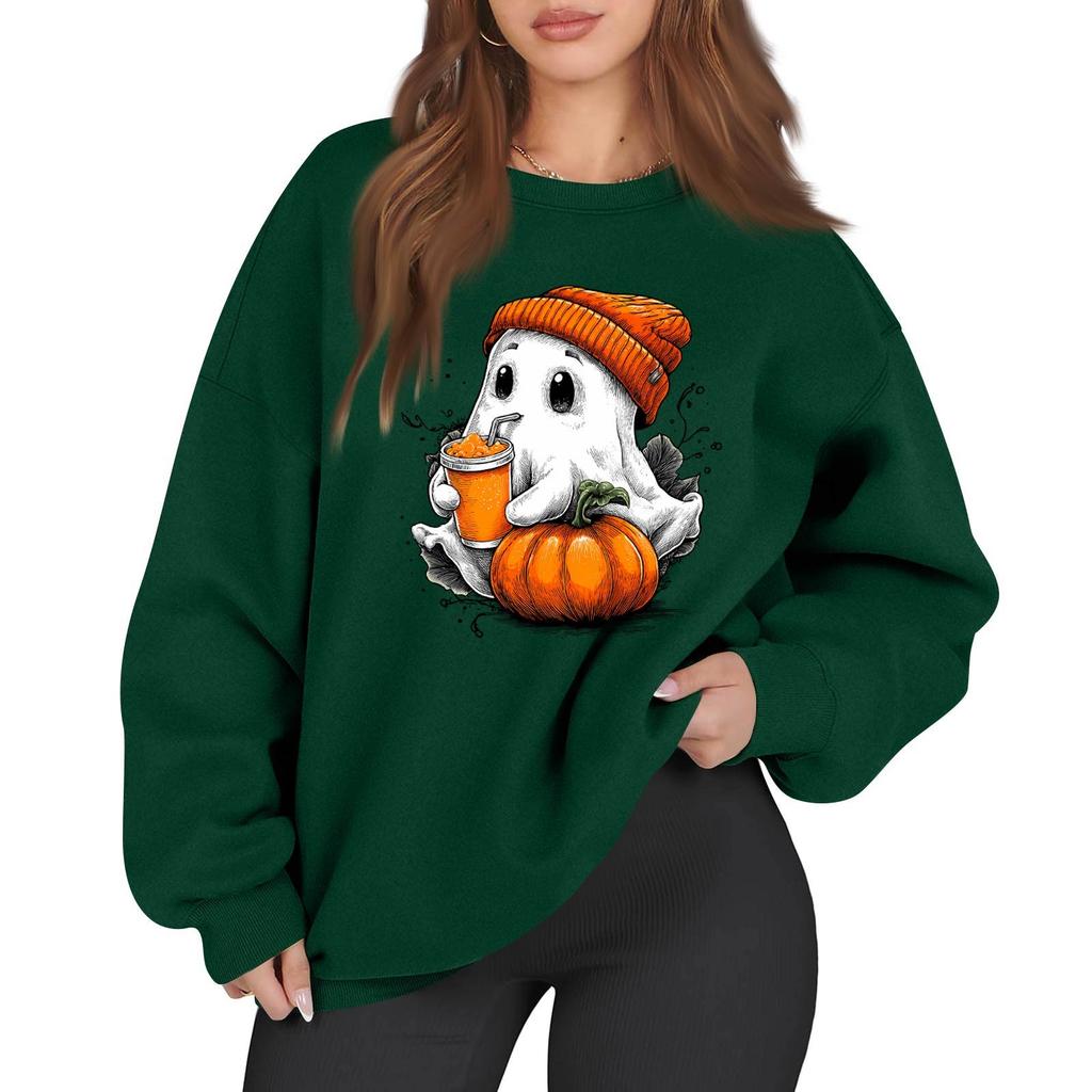 Women's Casual Fashion Long Sleeve Printed Round Neck Sweatshirt Top