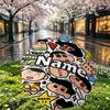 Custom Name Personalized Crayon Shin Print Umbrella, Auto Open Close, 8‑Rib Sturdy Frame, Commute Camping Hiking Use, Birthday Gift